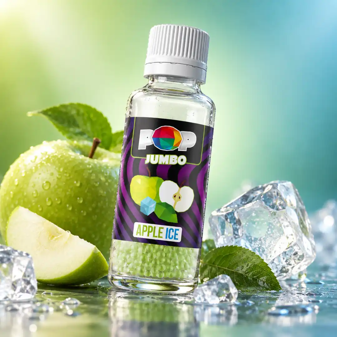 Sticlă POP Capsule Apple Ice, bile aromatizante pentru țigări cu aromă de măr verde și efect răcoritor, alături de mere