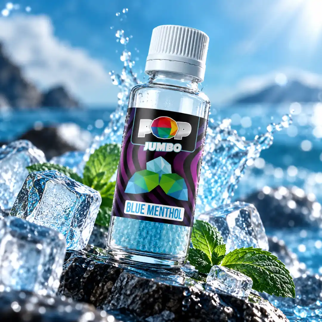 Sticlă POP Capsule Blue Menthol, bile aromatizante pentru țigări cu mentol clasic și prospețime răcoritoare
