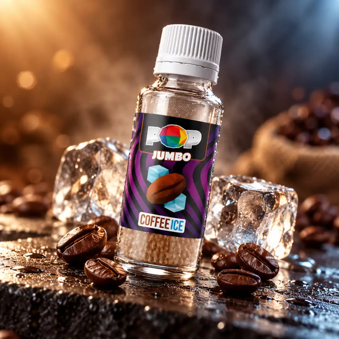 Sticlă POP Capsule Coffee Ice, bile aromatizante pentru țigări cu aromă de cafea rece și note răcoritoare